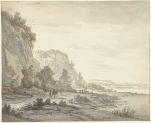 Breites Flusstal mit steilen Bergen von Jan Hulswit