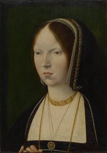 Eine Frau, traditionell identifiziert als Isabella I. von Kastilien, ca. 1492-97 von Jan II Provost