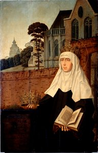 Heilige Elisabeth von Portugal, bekannt als Heilige Isabella von Aragon (Detail) von Jan II Provost