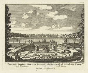 Brunnen am großen Teich in den Gärten des Paleis Het Loo, 1695-1705 von Jan I van Call