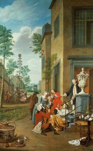 Dorfbewohner beim Feiern (eine von vier Serien) von Jan Josef the Younger Horemans
