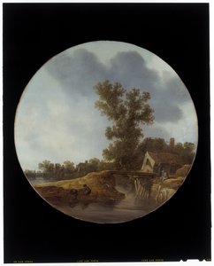 Eine Flusslandschaft mit Angler