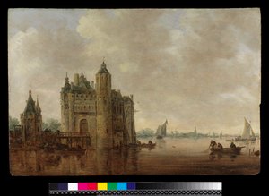 Ein Wasserportal an einem Ästuar von Jan Josephsz van Goyen