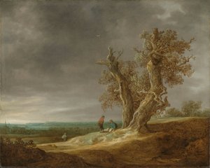 Landschaft mit zwei Eichen