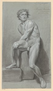Sitzender männlicher Akt, von vorne gesehen (1. Preis 1791)