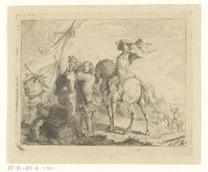 Landschaft mit Reisenden und Reitern von Jan Karel Jacob de Jonge