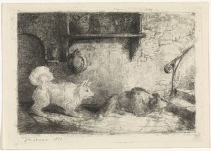 Zwei Hunde von Jan Karel Jacob de Jonge