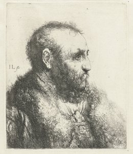 Büste eines alten Mannes mit Pelzmantel von Jan Lievens