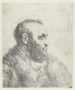 Büste eines alten Mannes mit Pelzmantel