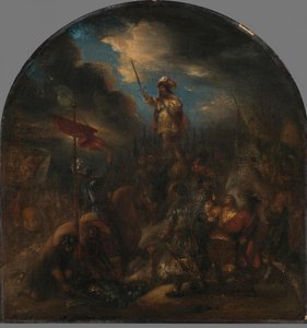Brinio auf dem Schild gehoben