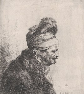 Büste eines alten Mannes mit Pelzmütze von Jan Lievens