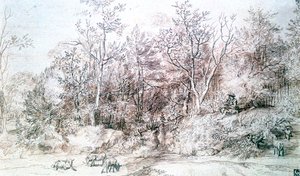 Landschaft mit Flötenspieler, ca. 1627-1674 von Jan Lievens