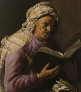 Lesende alte Frau