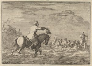 Ankunft von Wilhelm III. bei der Oranjepolder in einem Ruderboot, 1691 von Jan Luyken