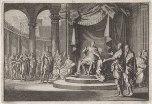 Alexander und Aristobulus rechtfertigen sich vor Kaiser Augustus von Jan Luyken