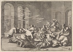 Im polnischen Dorf Perzyn sterben 23 Menschen durch einen Blitzschlag während eines Taufmahls, 1676