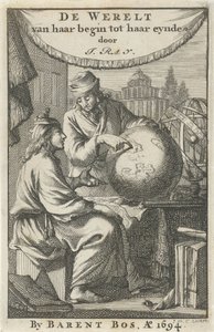 Zwei Männer studieren einen Globus