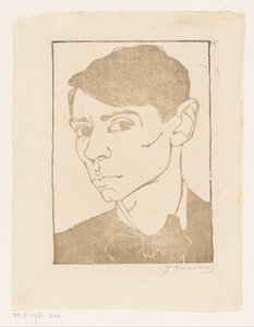 Selbstporträt mit Fliege von Jan Mankes (signed by artist)