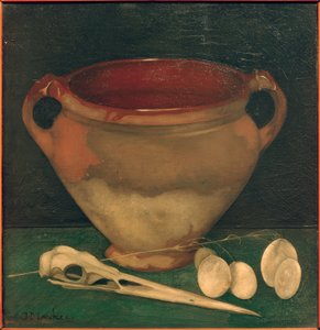 Steinguttopf mit Reiherschnabel von Jan Mankes