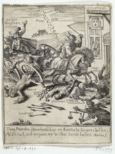 Karikatur über die vermeintliche Frankreichfreundlichkeit von Amsterdam, 1690