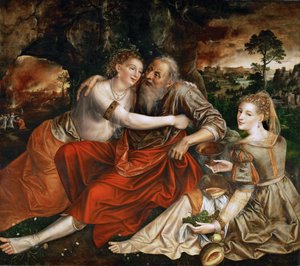 Lot und seine Töchter von Jan Massys