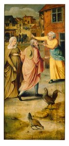 Maria und Josef finden keine Unterkunft in Bethlehem von Jan Massys or Metsys