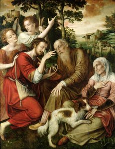 Tobias heilt die Blindheit seines Vaters, 1563 von Jan Massys or Metsys