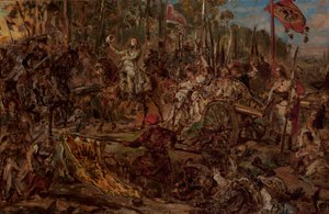 Kościuszko bei Racławice, Skizze von Jan Matejko