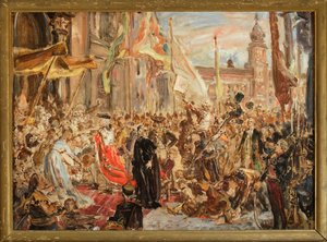 Skizze zum Gemälde „Die Verfassung vom 3. Mai“ von Jan Matejko