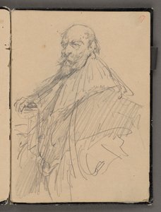 Jan Matejkos Skizzenbuch aus den Jahren 1861-1863. Einseitige Zeichnung. Vorderseite: Skizze eines Mannes in historischem Kostüm. von Jan Matejko
