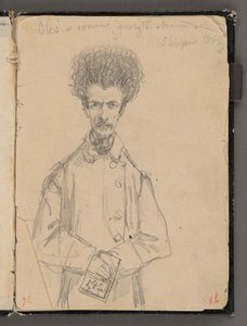 Jan Matejkos Skizzenbuch aus den Jahren 1861-1863. Einseitige Zeichnung. Rückseite: Aleksander Gryglewski (Dreiviertelfigur). von Jan Matejko