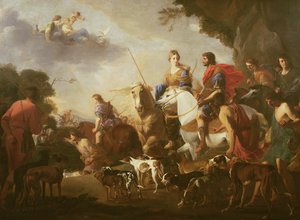 Dido und Aeneas auf der Jagd von Jan Miel