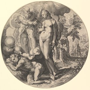 Der sechste Tag stirbt VI, aus der Serie Die Schöpfung der Welt, ca. 1598 von Jan Muller
