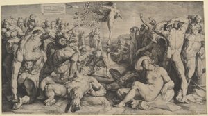 Fortuna verteilt ihre Gaben von Jan Muller, after Cornelis Cornelisz van Haarlem