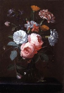 Stillleben mit Rosen, Nelken und anderen Blumen