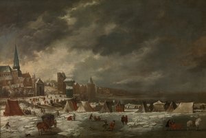 Die gefrorene Schelde in Antwerpen