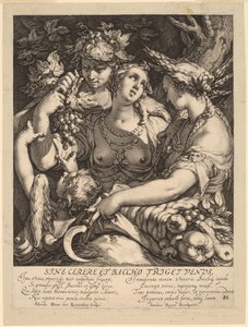Ohne Ceres und Bacchus friert Venus von Jan Pietersz Saenredam, after Abraham Bloemaert