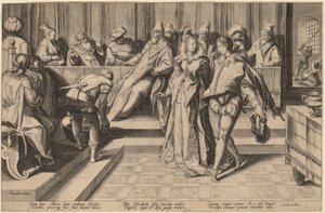 Salome tanzt vor Herodes von Jan Pietersz Saenredam, after Karel van Mander I