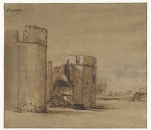 Ansicht von Schloss Honingen bei Rotterdam von Jan Ruyscher (attributed to)