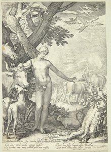 Adam benennt die Tiere von Jan Saenredam