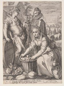 Herbst (Ernte und Weinprobe), aus Die vier Jahreszeiten von Jan Saenredam