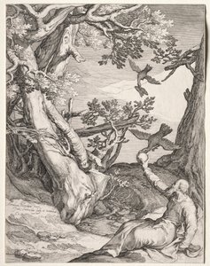 Elia in der Wüste von Raben gefüttert von Jan Saenredam