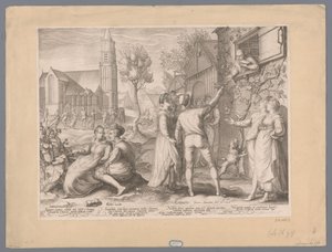 Junge Paare, die Spaß haben und tanzen, 1596 von Jan Saenredam