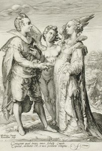 Ehe zum Vergnügen, Platte 1 der Ehe-Trilogie, um 1594 von Jan Saenredam