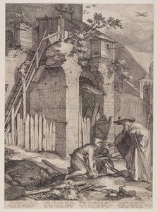 Prophet Elija mit der Witwe von Zarpat von Jan Saenredam