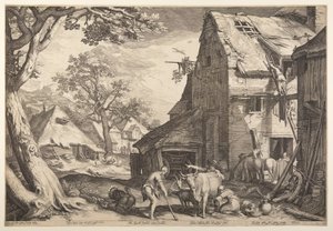 Der verlorene Sohn als Schweinehirte von Jan Saenredam