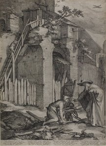 Der Prophet Elia kommt im Haus der Witwe von Sarepta an