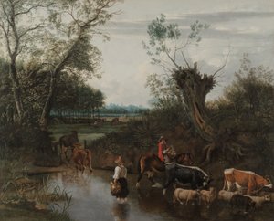 Bauern überqueren einen Bach, ca. 1670 von Jan Siberechts