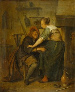 Wirtshaus mit Gast und Schankmagd („Der aufdringliche Gast“) von Jan Steen