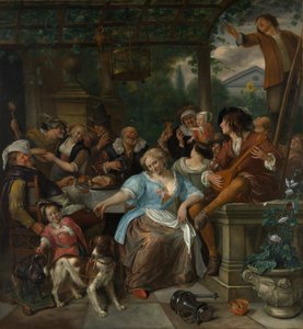 Fröhliche Gesellschaft auf einer Terrasse, ca. 1670 von Jan Havickszoon Steen